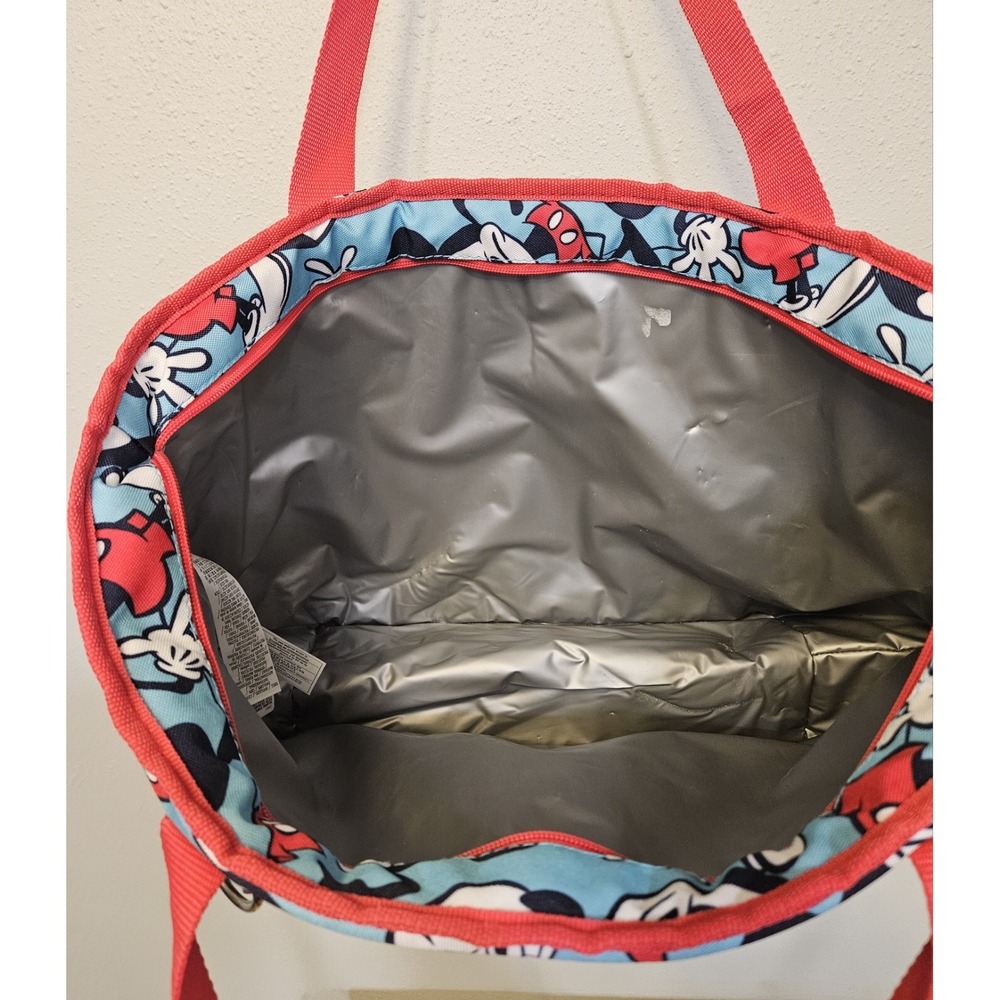 Disney Mickey Mouse Insulated Zip Cooler Tote Blue/Red - Picture 3 of 7